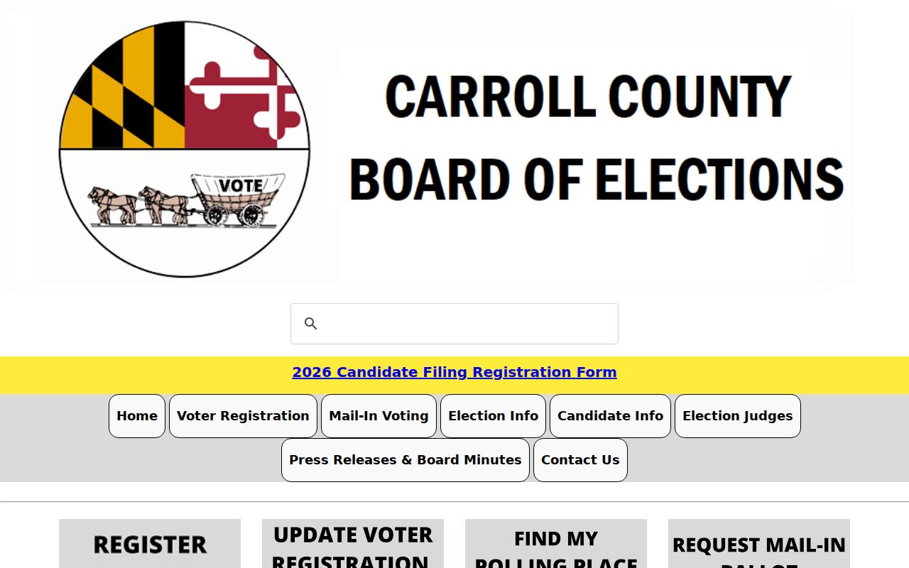Eldersburg voter registration records Carroll County elections office